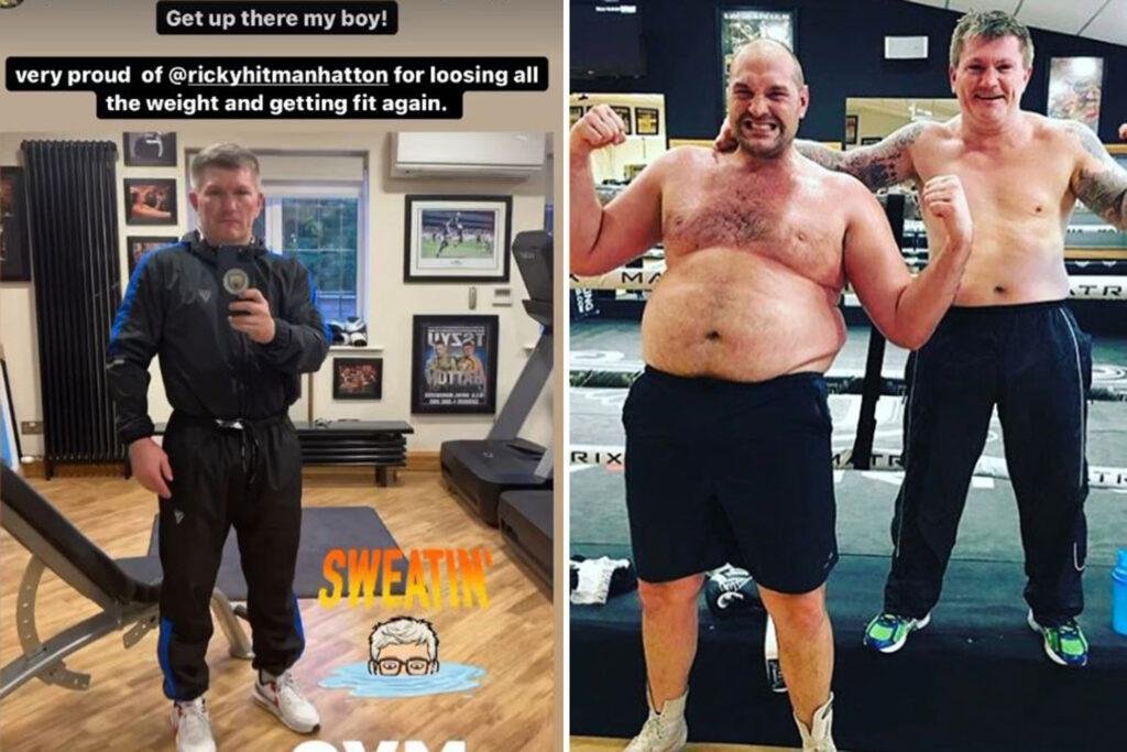 Tyson Fury ‘very proud’ of Ricky Hatton weight loss as boxing legend, 43, shows off incredible body transformation