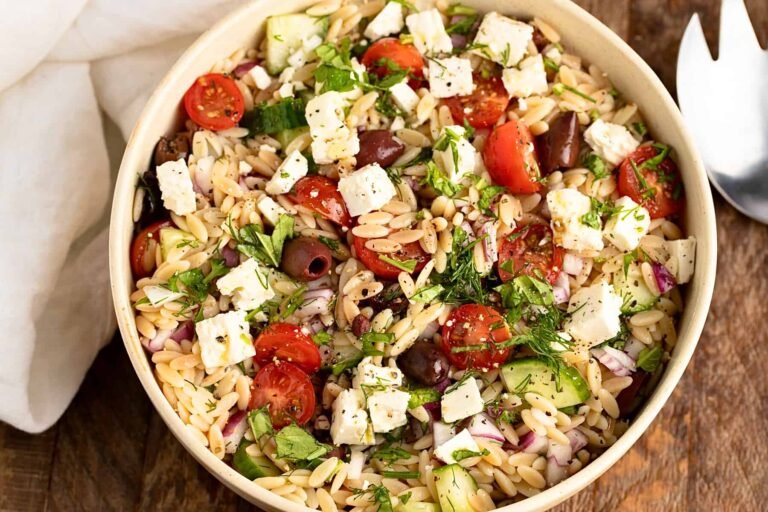 Greek Orzo Salad (Orzo feta salad)