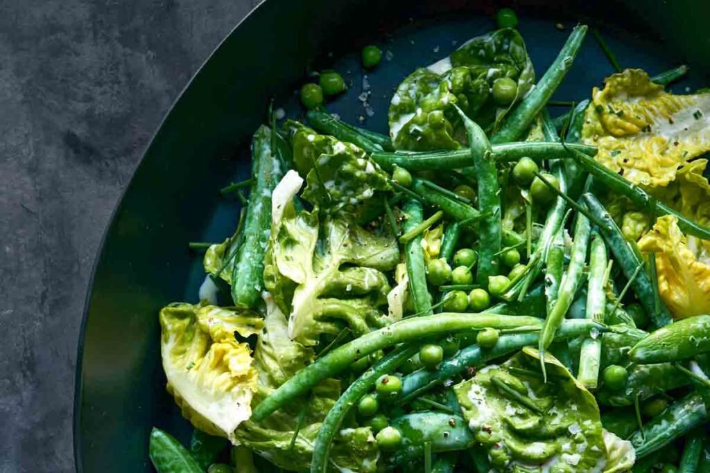 Green Bean and Pea Salad with Buttermilk Ranch Dressing