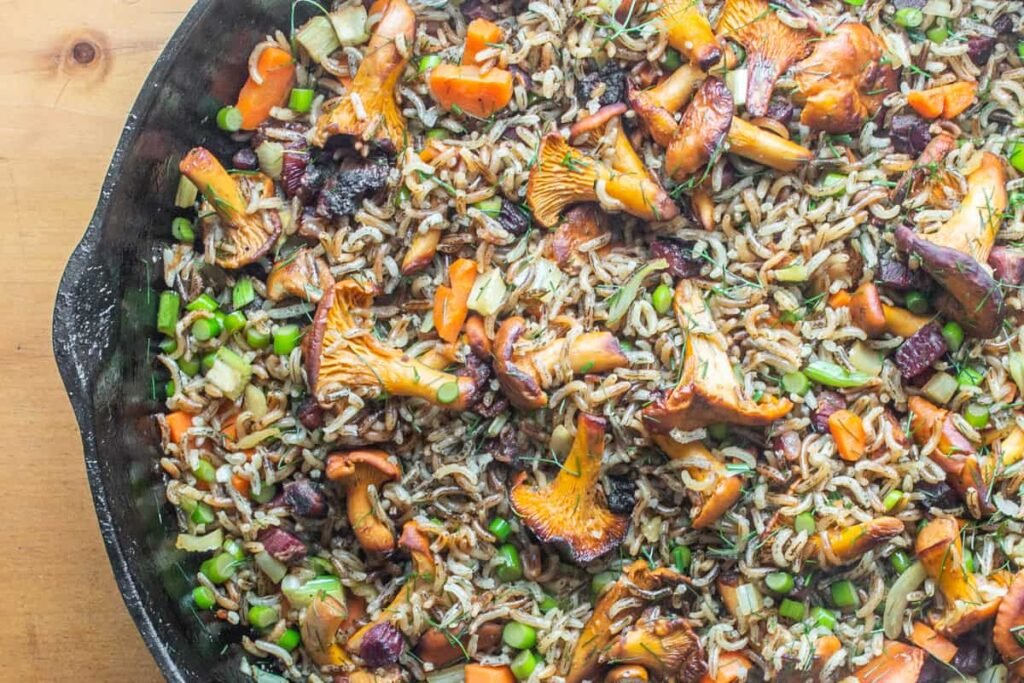 Warm Chanterelle Mushroom and Wild Rice Salad
