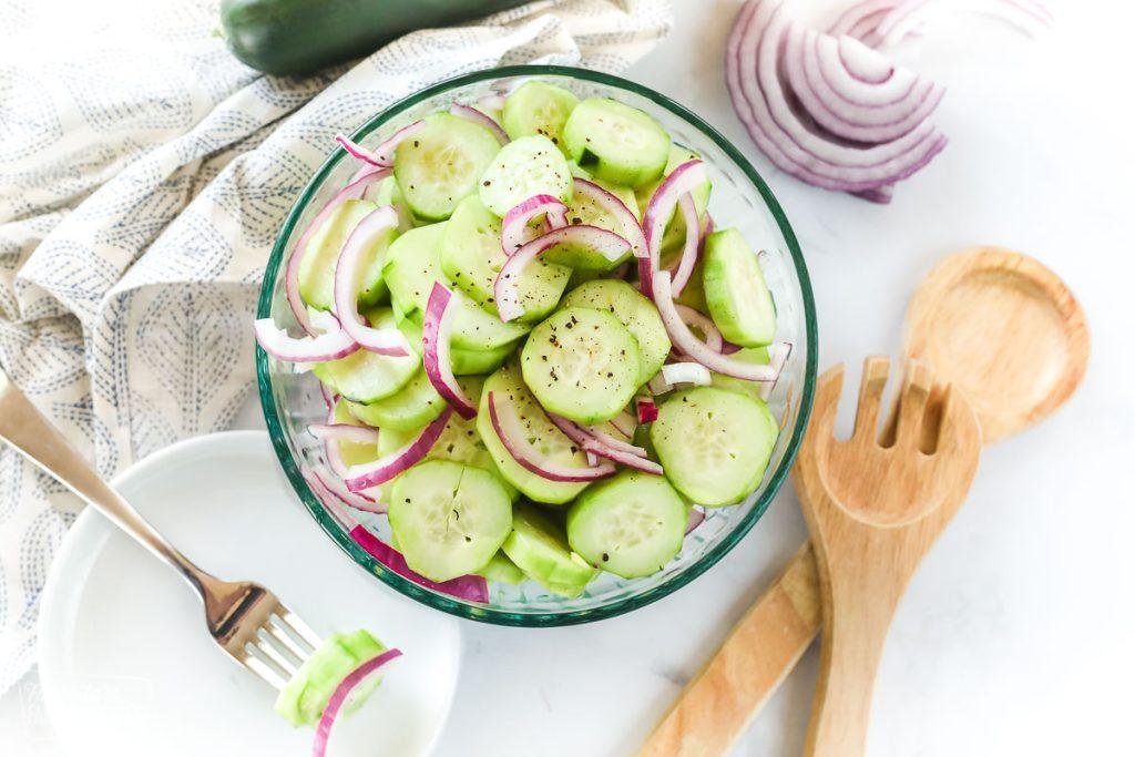 Easy Cucumber Onion Salad in 10 mins! (Just 6 Ingredients)